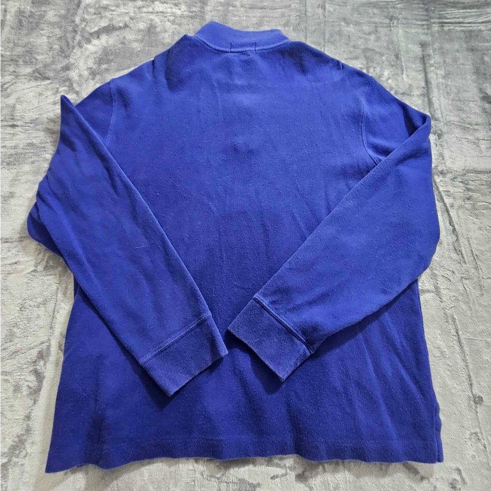 Polo by Ralph Lauren Estate Rib Men's Royal Blue 1/4 Zip-Up Sweater Size Large - Picture 5 of 6